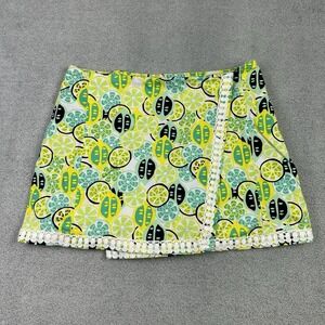 crown & ivy Lemon Print Skort with Lace Trim